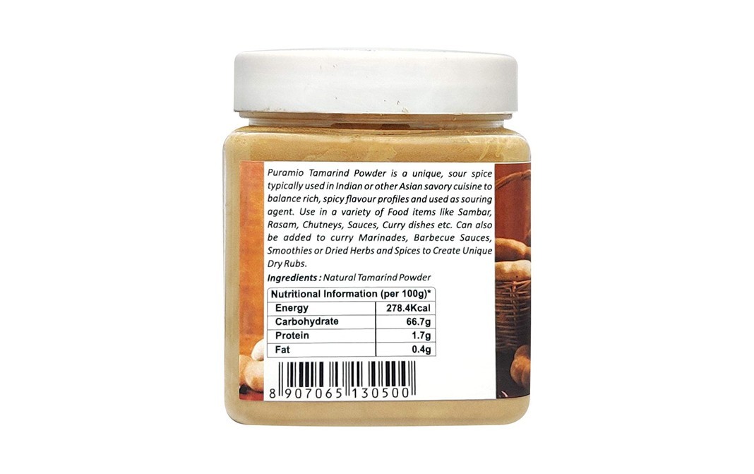 Puramio 100% Natural Tamarind Powder   Plastic Jar  250 grams